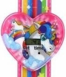 Alternative view of Pippashop Klaparmband / Digitale Horloge Unicorn - Eenhoorn Roze Hart