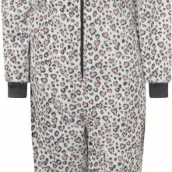 Cocodream Quality Cocodream Meisjes Onesie Fleece | MAAT 164 | Cat Hartjes All-over | Ivoor