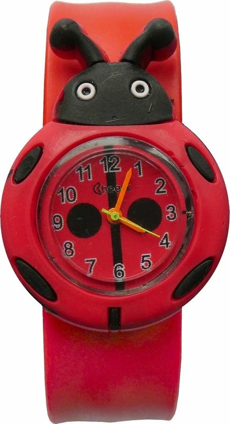 Fako® - Kinderhorloge - Slap On Mini - Lieveheersbeestje - Rood 3 Fako® - Kinderhorloge - Slap On Mini - Lieveheersbeestje - Rood