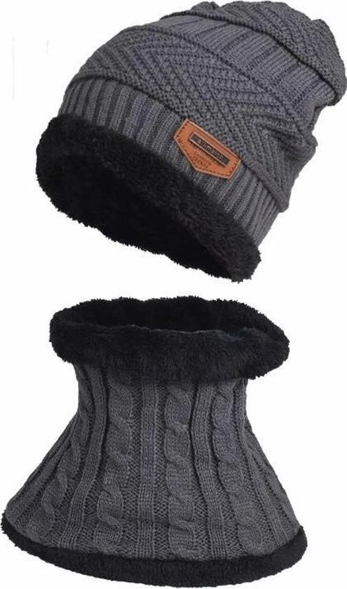 AA Commerce Luxe Gebreide Kinder Beanie Muts Met Sjaal Set - Bonnet Winter Muts Met Colsjaal Nekwarmer - Halswarmer Wintermuts Gevoerd Wol - Balaclava Bivakmuts Met Nek Warmer Col - Heerlijk Warme & Zachte Fleece Voering - Voor Kinderen Van 5-14 Jaar - Grijs 10 AA Commerce Luxe Gebreide Kinder Beanie Muts Met Sjaal Set - Bonnet Winter Muts Met Colsjaal Nekwarmer - Halswarmer Wintermuts Gevoerd Wol - Balaclava Bivakmuts Met Nek Warmer Col - Heerlijk Warme & Zachte Fleece Voering - Voor Kinderen Van 5-14 Jaar - Grijs - Afbeelding 8