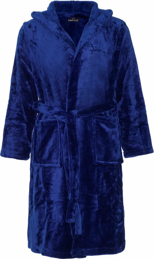 Badrock Kinderbadjas Fleece - Capuchon Badjas Kind - Marineblauw - Ochtendjas Flanel Fleece - Maat XL (152/158) 3 Badrock Kinderbadjas Fleece - Capuchon Badjas Kind - Marineblauw - Ochtendjas Flanel Fleece - Maat XL (152/158)