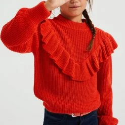 WE Fashion Meisjes Gebreide Trui Met Volants 10 WE Fashion Meisjes Gebreide Trui Met Volants -JACK & JONES JUNIOR winkel 526x840