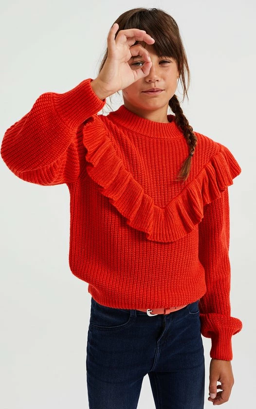 WE Fashion Meisjes Gebreide Trui Met Volants 6 WE Fashion Meisjes Gebreide Trui Met Volants - Afbeelding 4