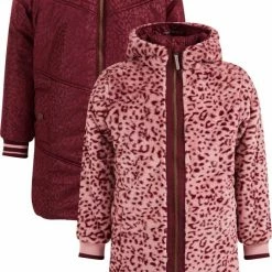 WE Fashion Meisjes Reversible Parka Met Dessin En Imitatiebont - Maat 146/152