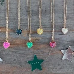 Alternative view of Ketting Meisje- Hartje- Diamant- Paars- Lila- Goud- Kind- LiLaLove