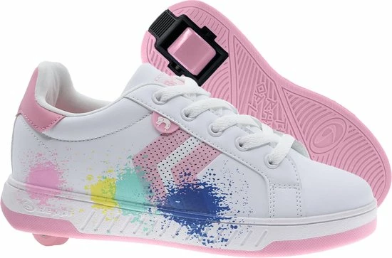Breezy Rollers Kindersneakers Met Wieltjes - Wit Roze 7 Breezy Rollers Kindersneakers Met Wieltjes - Wit Roze - Afbeelding 5