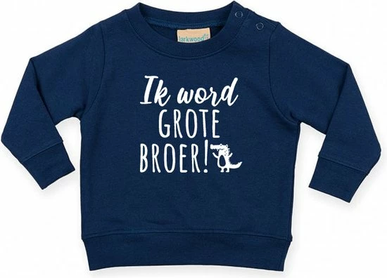 Larkwood Sweater Jongen Donkerblauw - Ik Word Grote Broer - 18-24 MND - 92 CM - Zwangerschapsaankondiging 3 Larkwood Sweater Jongen Donkerblauw - Ik Word Grote Broer - 18-24 MND - 92 CM - Zwangerschapsaankondiging