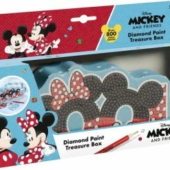 Totum Disney Classics Mickey - Diamond Paint Knutselen - COOL Unisex Sieradendoos, Opbergdoos 30 Cm- Home Deco - Incl. 800 Strass Steentjes - Cadeau Tip Sinterklaas