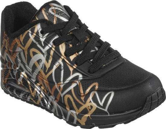 Skechers Uno-Metallic Love Dames Sneakers - Black/Gold - Maat 40 4 Skechers Uno-Metallic Love Dames Sneakers - Black/Gold - Maat 40 - Afbeelding 2