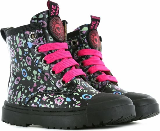 Bikerboots | Meisjes | Black Multicolor Pattern | Leer | Shoesme | Maat 26 5 Bikerboots | Meisjes | Black Multicolor Pattern | Leer | Shoesme | Maat 26 - Afbeelding 3