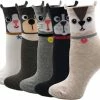 Winkrs - 5 Paar Dieren Sokken - Cartoon - Damessokken Set - Kindersokken Met Oortjes - Kat, Beer, Hond -JACK & JONES JUNIOR winkel 550x453 4