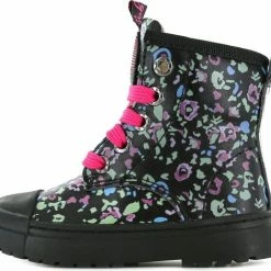 Bikerboots | Meisjes | Black Multicolor Pattern | Leer | Shoesme | Maat 26