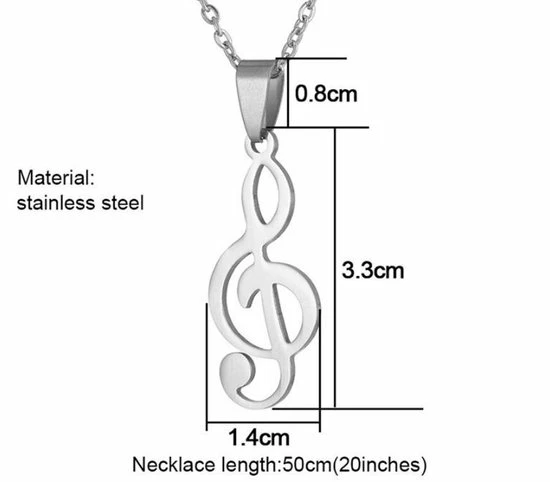Akyol - Muzieknoot Ketting - Muzieknoot Hanger Aan Ketting - Geluksketting - Make Music – Zilver Treble 5 Akyol - Muzieknoot Ketting - Muzieknoot Hanger Aan Ketting - Geluksketting - Make Music – Zilver Treble - Afbeelding 3
