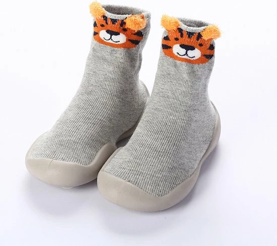 Baby-slofje.nl Anti-Slip Babyschoentjes - Soksloffen - Eerste Loopschoentjes Van Baby-Slofje - Grijs Tijger Maat 22/23 3 Baby-slofje.nl Anti-Slip Babyschoentjes - Soksloffen - Eerste Loopschoentjes Van Baby-Slofje - Grijs Tijger Maat 22/23