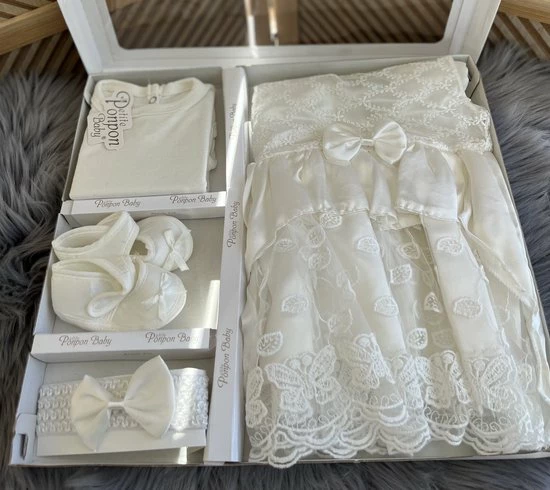 Merkloos Baby Jurk - Doopjurk - Doopkleding -dooppakje- Doopschoentjes- Pasgeboren Baby Jurk-feestjurk Baby's -vlinder Blaadjes Motief-beige/witte Feestjurk 7 Merkloos Baby Jurk - Doopjurk - Doopkleding -dooppakje- Doopschoentjes- Pasgeboren Baby Jurk-feestjurk Baby's -vlinder Blaadjes Motief-beige/witte Feestjurk - Afbeelding 5