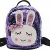 Novalino Meisjes Rugtas - Schooltas - Meisjes Rugzak - Paars - 32X22 CM - School - Rugzak - Glitter - Konijntje - Pailletten - 3-8 Jaar - Tas - CADEAU TIP! -JACK & JONES JUNIOR winkel 550x499