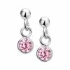 YO&NO - Oorbellen - Zilver - Oorhangers - Steker - Zirkonia - Roze - 12mm - 4,5mm - Kinderen - Zilver 925 -JACK & JONES JUNIOR winkel 550x502 9