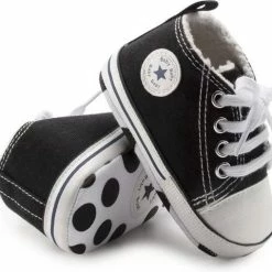 Alternative view of Completebabyuitzet Baby Schoenen - Pasgeboren Babyschoenen - Eerste Baby Schoentjes 6-12 Maanden - Zachte Zool Antislip - Warme Baby Slofjes 12cm - Zwart