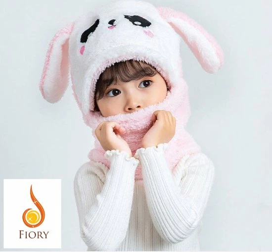 Fiory Wintermuts En Sjaal Kinderen| 2 In 1| Wintermuts Konijn Kids| Muts| Fleece Wintermuts| Roze | 1.5 -5 Jaar 3 Fiory Wintermuts En Sjaal Kinderen| 2 In 1| Wintermuts Konijn Kids| Muts| Fleece Wintermuts| Roze | 1.5 -5 Jaar