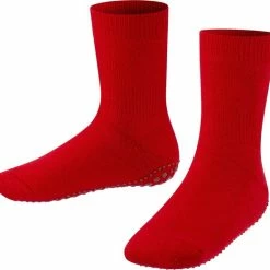FALKE Catspads Slofsokken Voor Meisjes En Jongens Comforabel Dik Mid-rise Zonder Motief Met Noppen Winter Ondoorzichtig Warm Thermisch Katoen Merino Wol Rood Kinderen Sokken - Maat 39-42
