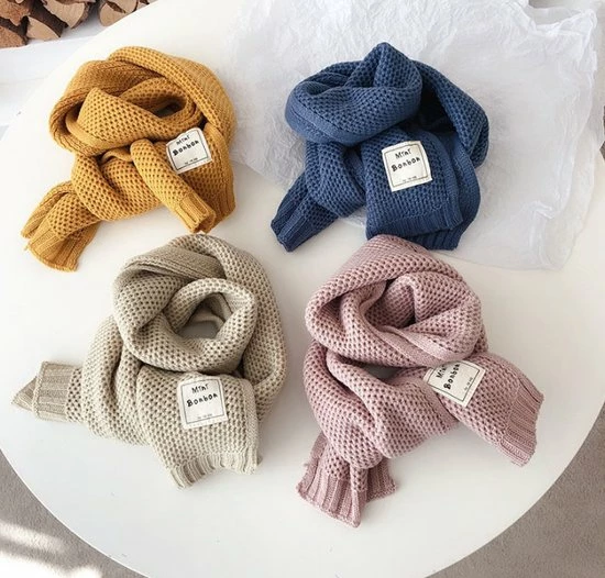 TS Store New Season Gebreide Katoenen Kinderen/ Baby / Jongens / Meisjes Sjaal Van 100% Katoen Winter/herfst Kleur: Beige 4 TS Store New Season Gebreide Katoenen Kinderen/ Baby / Jongens / Meisjes Sjaal Van 100% Katoen Winter/herfst Kleur: Beige - Afbeelding 2