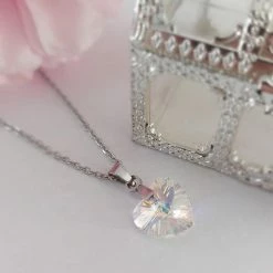 Ketting Meisje- Diamant- Hart- Wit- Zilver- Kind- LiLaLove -JACK & JONES JUNIOR winkel 550x541