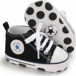 Alternative view of Completebabyuitzet Baby Schoenen - Pasgeboren Babyschoenen - Eerste Baby Schoentjes 6-12 Maanden - Zachte Zool Antislip - Baby Slofjes 12cm - Zwart