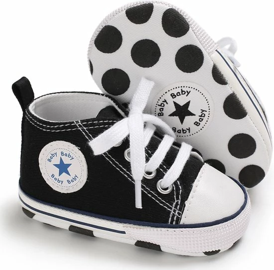 Completebabyuitzet Baby Schoenen - Pasgeboren Babyschoenen - Eerste Baby Schoentjes 6-12 Maanden - Zachte Zool Antislip - Baby Slofjes 12cm - Zwart 4 Completebabyuitzet Baby Schoenen - Pasgeboren Babyschoenen - Eerste Baby Schoentjes 6-12 Maanden - Zachte Zool Antislip - Baby Slofjes 12cm - Zwart - Afbeelding 2