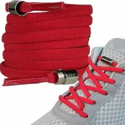 Alternative view of Merkloos Veters - (rood) - Niet Strikken - Elastische Veters - No Tie - Schoenveters - Sportveters - Rond - Schoenveters - Kinderveters
