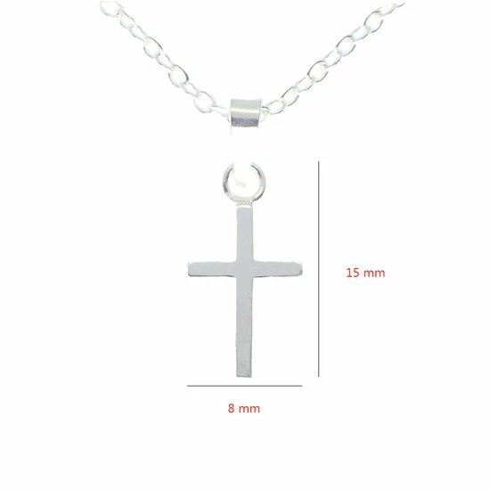Vriendschapshartje Zilveren Kruisje Aan Zilveren Ketting - 925 Zilver Kruis - Ketting 45 Cm 1 Mm 6 Vriendschapshartje Zilveren Kruisje Aan Zilveren Ketting - 925 Zilver Kruis - Ketting 45 Cm 1 Mm - Afbeelding 4