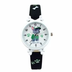 Paw Patrol Kinderhorloge - Horloge Paw Patrol - Horloge Voor Kinderen - Meisjeshorloge / Jongenshorloge - Zwarte Horloge - Leer Klok Kijken - Eerste Horloge - Paw Patrol - Kleur: Zwart - Leren Klokkijken - Paw Patrol Rocky