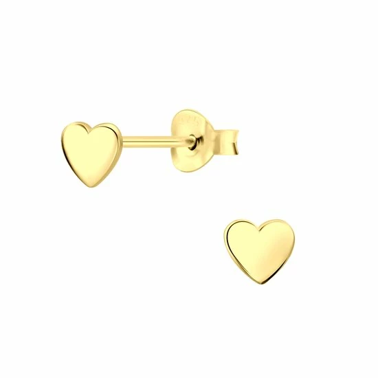 JYC Joy|S - Zilveren Hartjes Oorbellen - 5 Mm - Massief - 14k Goudplating 3 JYC Joy|S - Zilveren Hartjes Oorbellen - 5 Mm - Massief - 14k Goudplating