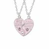 Kasey Vriendschapsketting - Zussen Sieraad - Zussen Ketting Voor 2 - Roze Hart Met Steentje - Big Sister / Little Sister -JACK & JONES JUNIOR winkel 550x550 275