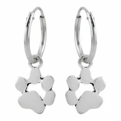 WeLoveSilver Zilveren Oorbellen | Oorringen Met Hanger | Zilveren Oorringen Met Hanger, Hondenpoot