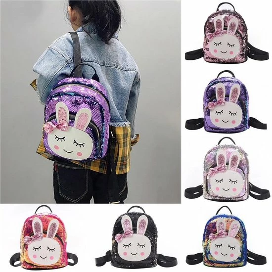 Novalino Meisjes Rugtas - Schooltas - Meisjes Rugzak - Paars - 32X22 CM - School - Rugzak - Glitter - Konijntje - Pailletten - 3-8 Jaar - Tas - CADEAU TIP! 5 Novalino Meisjes Rugtas - Schooltas - Meisjes Rugzak - Paars - 32X22 CM - School - Rugzak - Glitter - Konijntje - Pailletten - 3-8 Jaar - Tas - CADEAU TIP! - Afbeelding 3