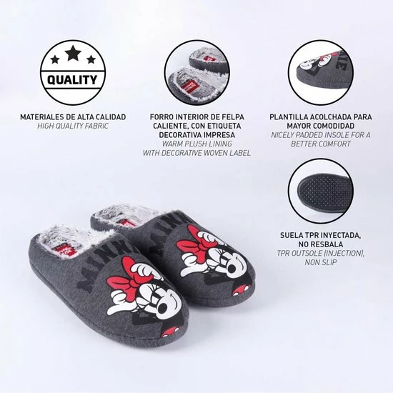 Disney Minnie Mouse Sloffen Instappers - Cute Red Bow 6 Disney Minnie Mouse Sloffen Instappers - Cute Red Bow - Afbeelding 4