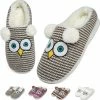 Geweo Home Sloffen - Open Sloffen - Kerstmis - Kerstfeest - Christmas Gift - Uil Antislip Pluche Warme Fleece Pantoffels - Unisex - Bruin - Maat 37/38 -JACK & JONES JUNIOR winkel 550x555