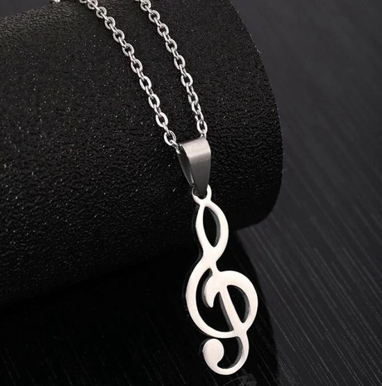 Akyol - Muzieknoot Ketting - Muzieknoot Hanger Aan Ketting - Geluksketting - Make Music – Zilver Treble 6 Akyol - Muzieknoot Ketting - Muzieknoot Hanger Aan Ketting - Geluksketting - Make Music – Zilver Treble - Afbeelding 4