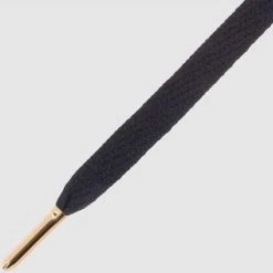 Mr. Lacy - Schoenveters - Veters - Sneakerveters - Smallies - Plat - Zwart - Gold Tip - Lengte 90 Cm