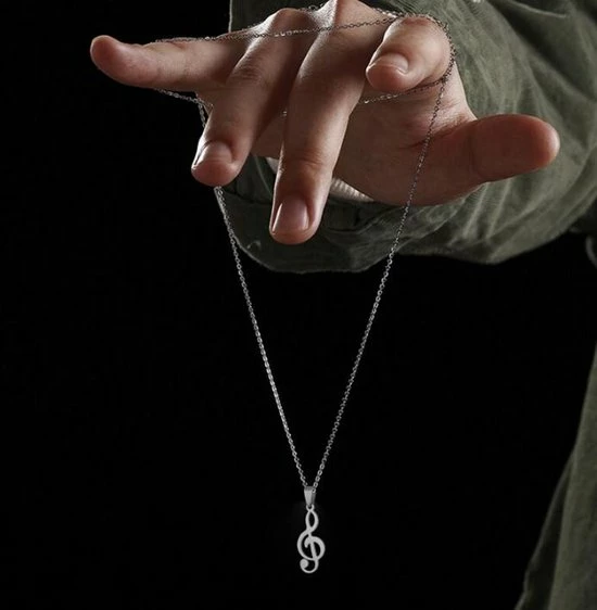 Akyol - Muzieknoot Ketting - Muzieknoot Hanger Aan Ketting - Geluksketting - Make Music – Zilver Treble 3 Akyol - Muzieknoot Ketting - Muzieknoot Hanger Aan Ketting - Geluksketting - Make Music – Zilver Treble