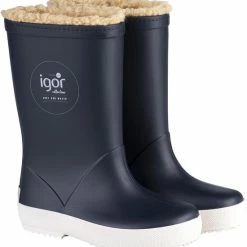 Igor - Regenlaarzen Voor Kinderen - Splash Nautico Borreguito - Marineblauw - Maat 29EU