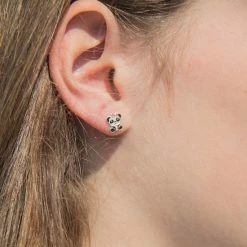 Alternative view of KAYA Sieraden | Zilveren Kinderoorbellen 'Panda'