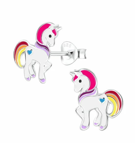 KAYA Sieraden | Zilveren Kinderoorbellen ‘Colorful Unicorn' 3 KAYA Sieraden | Zilveren Kinderoorbellen ‘Colorful Unicorn'