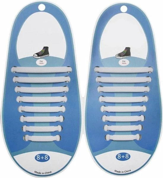 Merkloos Elastische Veters - Siliconen - Set Van 2 X 8 Stuks - Voor Volwassenen / Kinds / Kinderen - Schoenveters Elastiek - Voor 1 Paar Schoenen - Wit 3 Merkloos Elastische Veters - Siliconen - Set Van 2 X 8 Stuks - Voor Volwassenen / Kinds / Kinderen - Schoenveters Elastiek - Voor 1 Paar Schoenen - Wit
