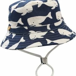 Merkloos Zonnehoedje Vissershoedje - Regenhoedje Walvis Baby 6 Tot 24 Mnd 46 Tot 50 Cm Hoedje