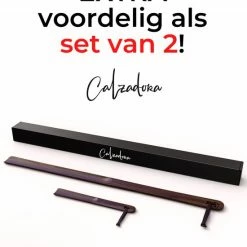 Alternative view of Calzadora® Schoenlepel Lang Combi | 60cm & 28cm Lang | Walnoot Hout Schoentrekker | Duurzaam, Sterk En Prachtig | Set Van 2 | Perfect Cadeau Tijdens De Feestdagen