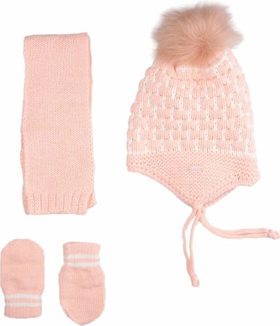 Kitti 3-Delig Winter Set | Muts (Beanie) Met Fleecevoering - Sjaal - Handschoenen | 0-18 Maanden Baby Meisjes | Dammen-04 (K2150-01) 3 Kitti 3-Delig Winter Set | Muts (Beanie) Met Fleecevoering - Sjaal - Handschoenen | 0-18 Maanden Baby Meisjes | Dammen-04 (K2150-01)