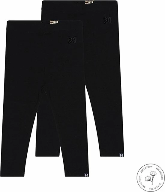 Koko Noko Meisjes 2-Pack Legging - Maat 122/128 - Zwart 4 Koko Noko Meisjes 2-Pack Legging - Maat 122/128 - Zwart - Afbeelding 2