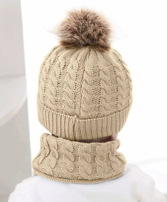 Little Koekies - Baby Wintermuts & Colsjaal Beige 0-1 Jaar - Newborn Wintermuts - Baby Beanie 4 Little Koekies - Baby Wintermuts & Colsjaal Beige 0-1 Jaar - Newborn Wintermuts - Baby Beanie - Afbeelding 2