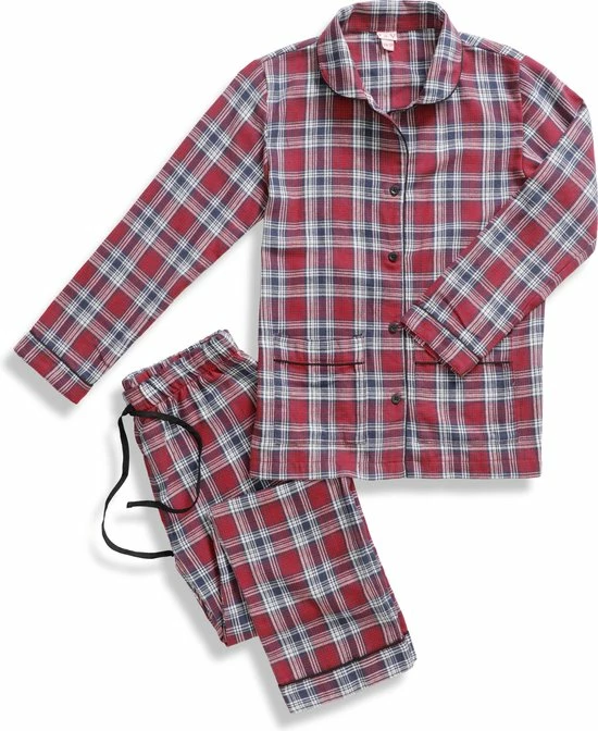 La V La-V Flanel Pyjama Set Voor Meisjes Met Geruit Patroon Rood 116-122 5 La V La-V Flanel Pyjama Set Voor Meisjes Met Geruit Patroon Rood 116-122 - Afbeelding 3